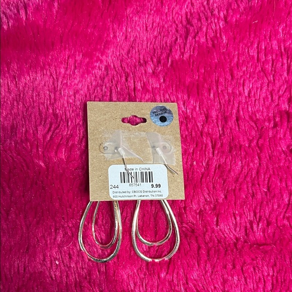 SENSO Double Hoop Gold Earrings - Picture 2 of 3